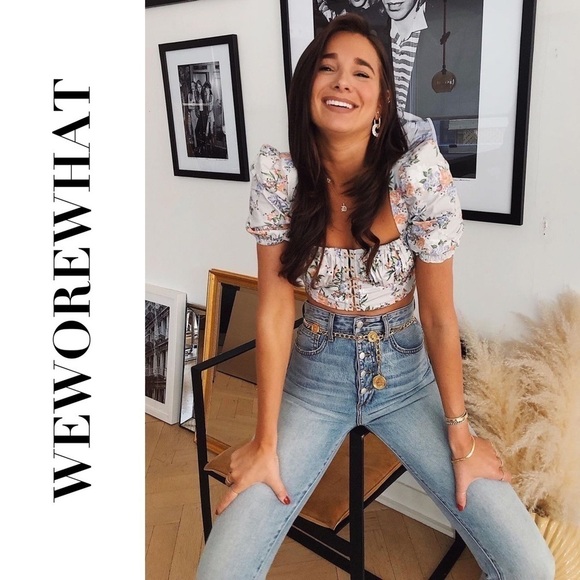 WeWoreWhat Danielle Rigid Jeans High-Rise Straight Vintage Wash Size 29 NWT - Picture 2 of 11